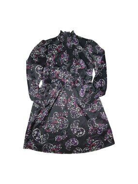 LOFT Petites Paisley Dress 4P Victorian Collar
